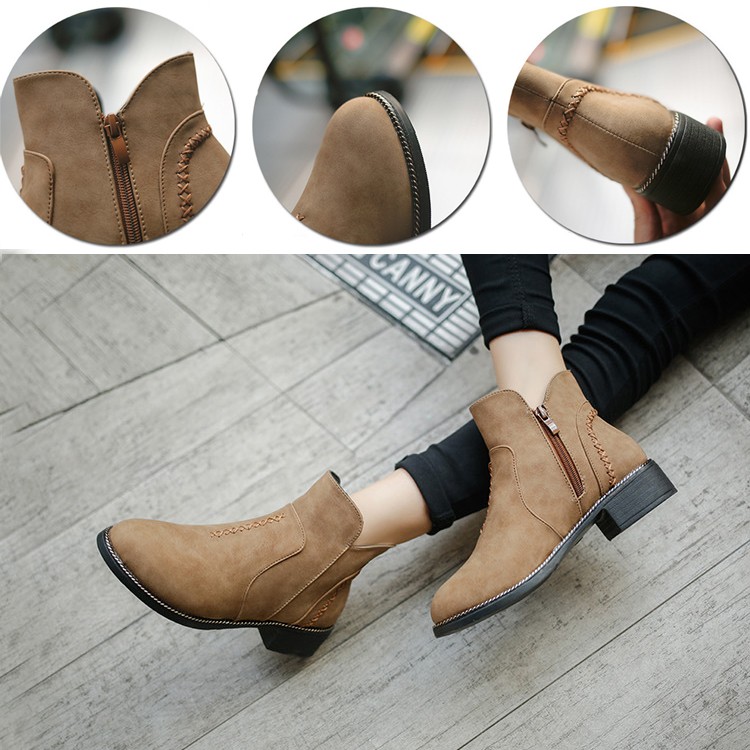Giày Boot Nữ Da Lộn