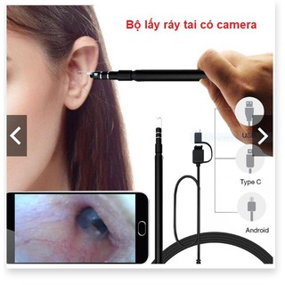 Bộ Lấy Ráy Tai Có Camera Cao Cấp 3 Trong 1 Soi Tai Mũi Miệng