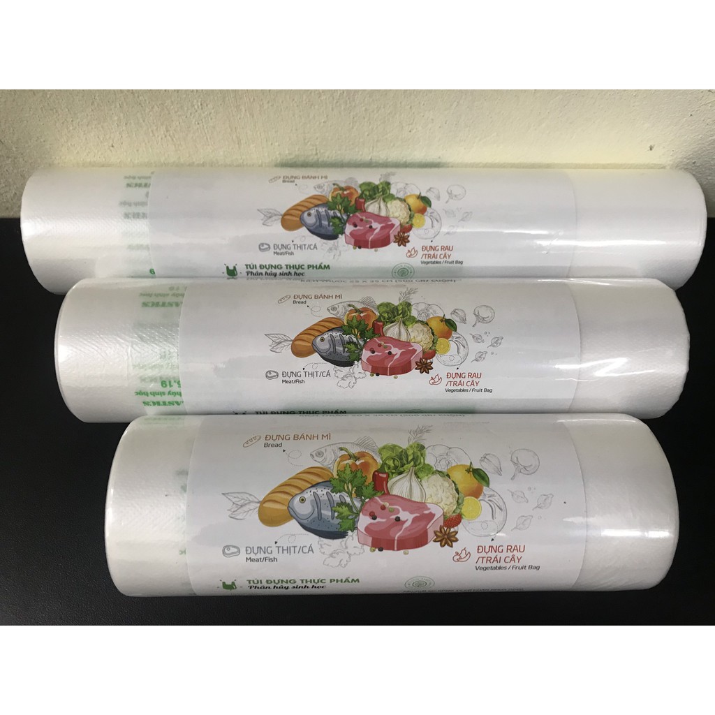 Túi đựng thực phầm tự hủy sinh học cuộn 500g