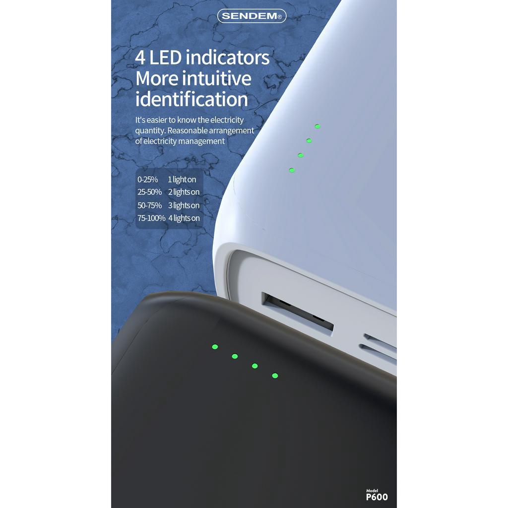 Sạc dự phòng Sendem P600 30000Mah tiêu chuẩn mới