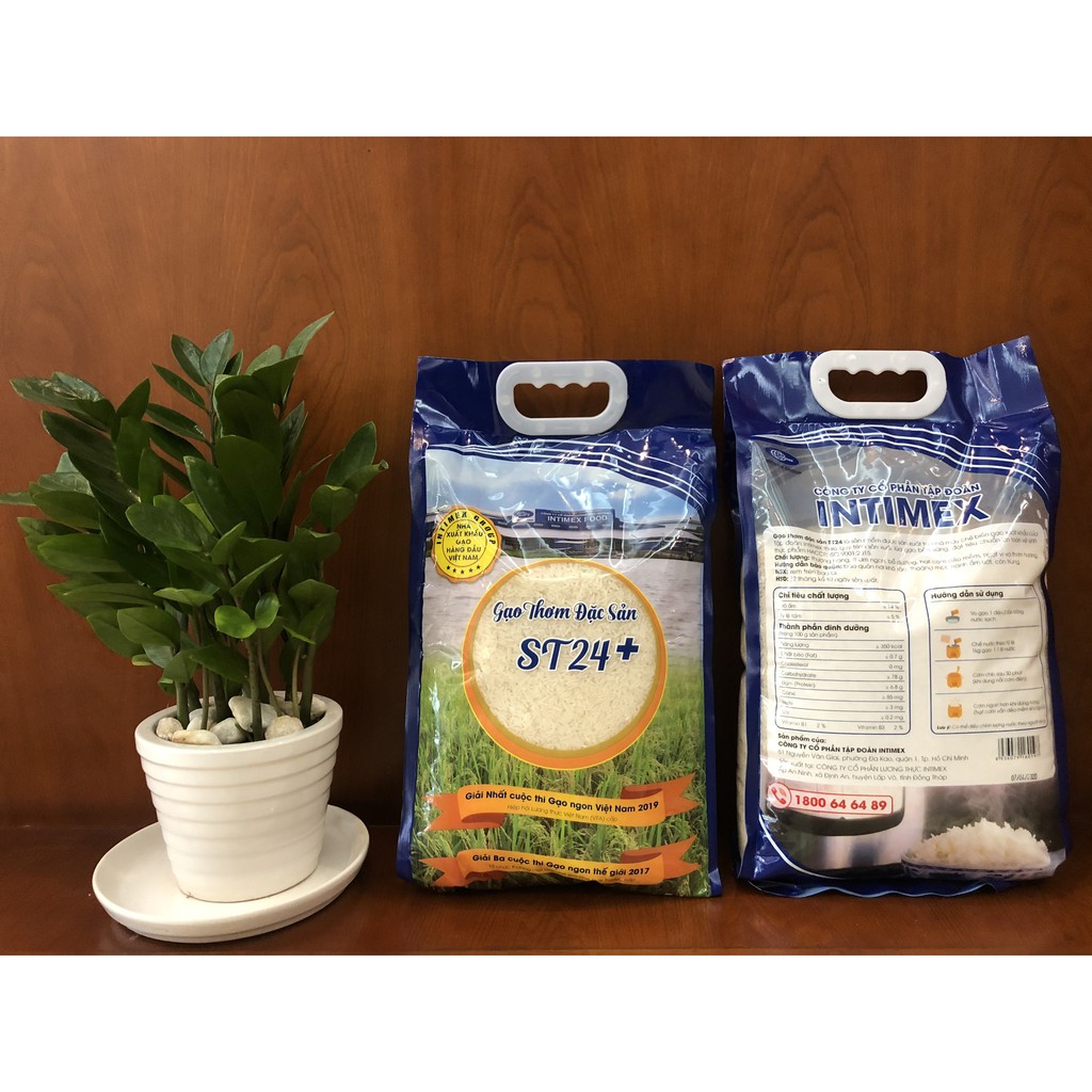 Gạo thơm đặc sản ST24+ INTIMEX ngon - 5kg - Freeship Extra