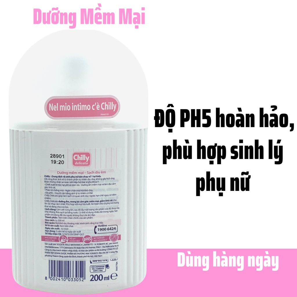 Chilly Gel 200ml - Dung dịch vệ sinh phụ nữ nhập khẩu từ Ý