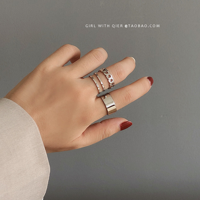 Set 3 nhẫn đeo ngón tay thiết kế thời trang cho nữ