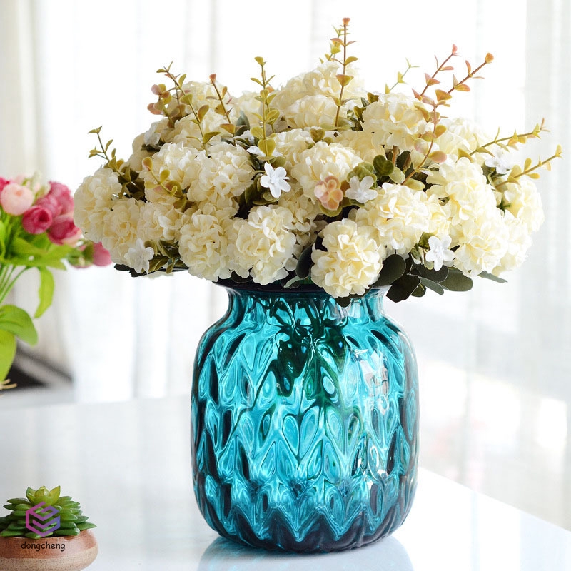 Bó 10 Hoa Cẩm Tú Cầu Giả Dùng Trang Trí Tiệc Cưới Phong Cách Châu Âu