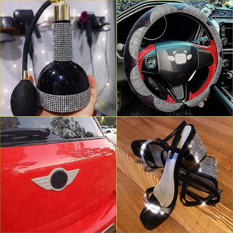 Miếng dán đính đá trang trí túi xách lấp lánh đẹp mắt DIY Xixi