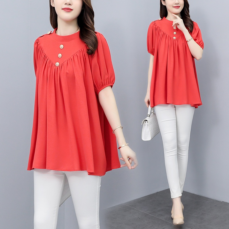 H4477 Áo Sơ Mi Mỏng Ôm Dáng Cổ Đứng Dài Vừa Lên Cao Cấp Thời Trang Mùa Hè Sành Điệu Dễ Phối Đồ Với Mô Hình ZZ-One Chất Lượng Cao