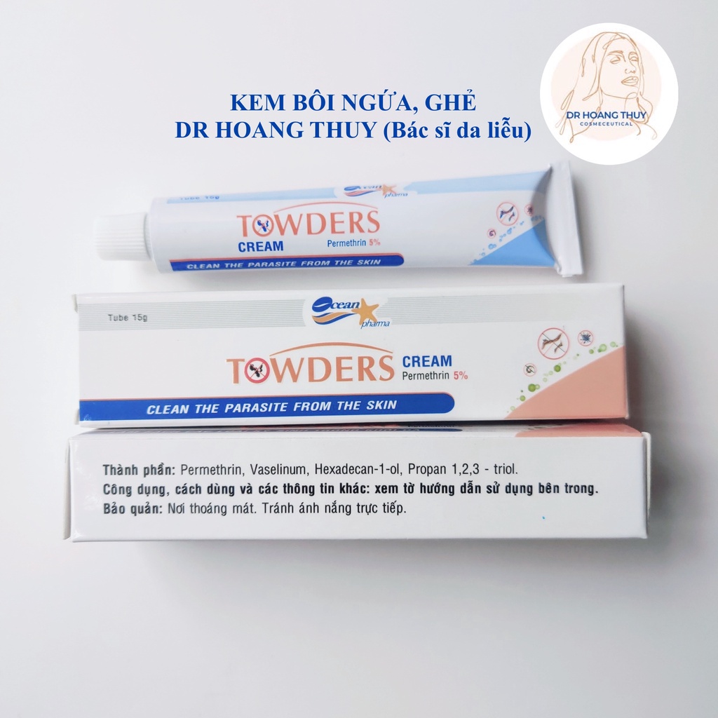 Kem bôi ngứa ghẻ Towder Cream loại bỏ các loại rận mu và làm sạch kí sinh trùng khỏi da Tuýp 15g