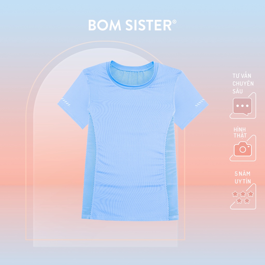 Áo thể thao tập Yoga - Gym co giãn 4 chiều màu trơn BOM SISTER AT0064