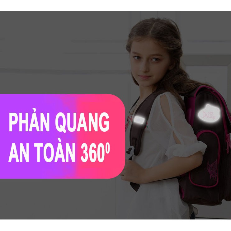 [Mã 267FMCGSALE giảm 8% đơn 500K] Balo chống gù nga dễ thương với móc chìa khóa búp bê, chống nước cho bé