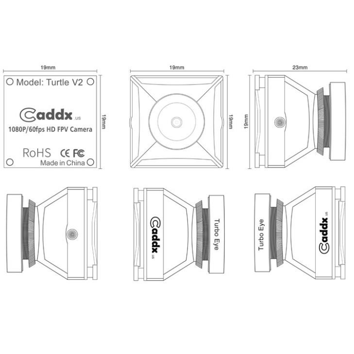 Caddx Turtle V2 1080p  Mini HD FPV Camera OSD Mic cho máy bay đk từ xa