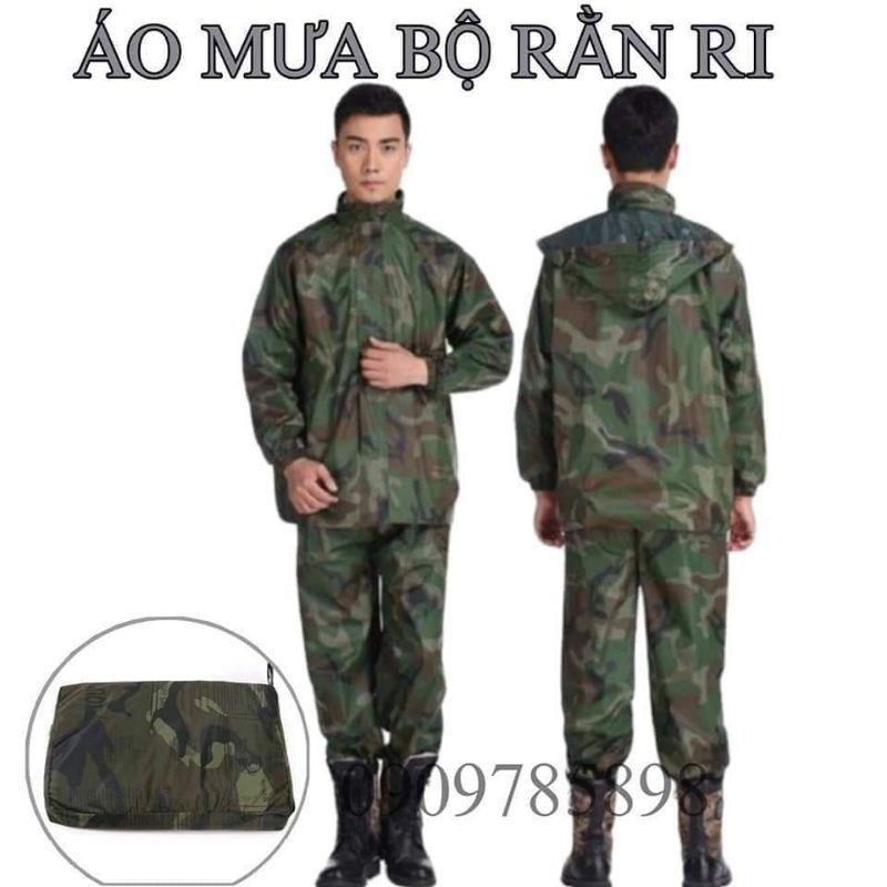 Áo mưa bộ Rằn Ri Vải dù siêu chống thấm nước, do tập đoàn Minh Hạnh sản xuất, có đủ size cho khách lựa