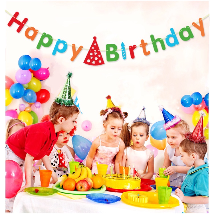 Dây chữ giấy HAPPY BIRTHDAY nhiều màu sắc