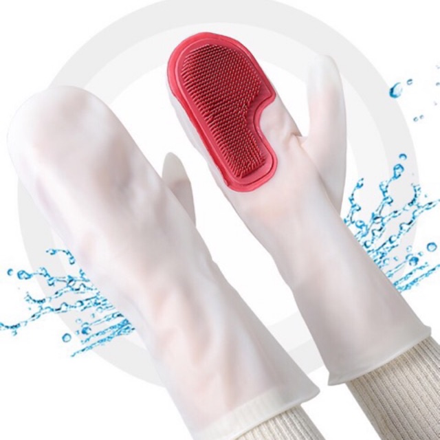 Găng tay rửa bát chén tạo bọt đa năng kính thước 31.5x15cm linh hoạt và bảo vệ đôi tay