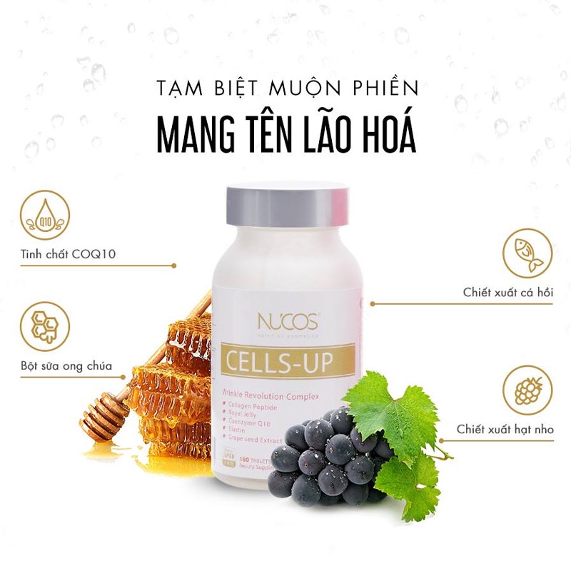 Collagen đẹp da chống lão hoá Nucos cells up 180 viên