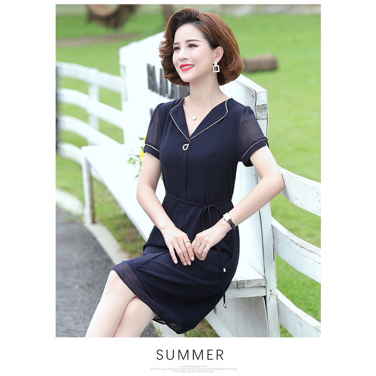 Chân Váy Dài Qua Gối Lưng Cao Thời Trang Mùa Hè Dành Cho Phụ Nữ Trung Niên 2022