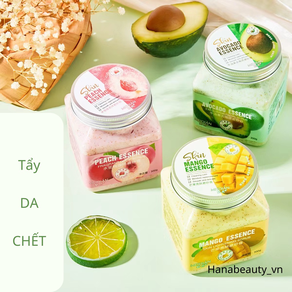 Tẩy da chết body HOA QUẢ MEIDIAN làm sạch da dưỡng trắng chống lão hóa nội địa Trung