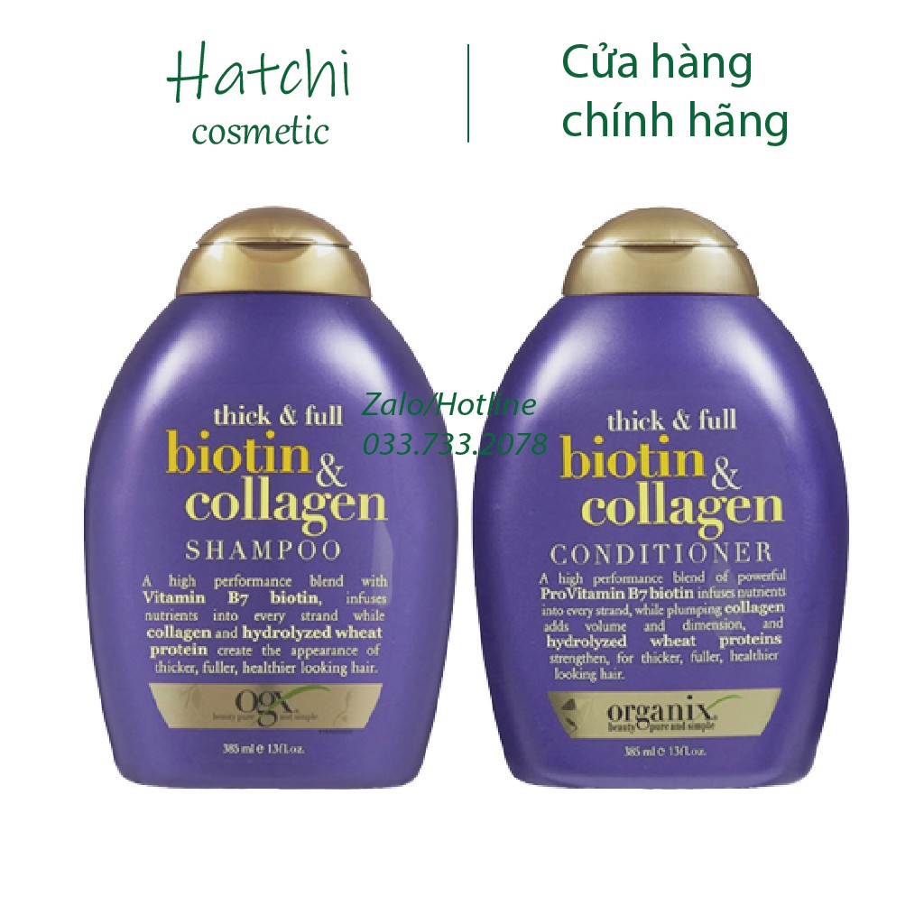 Bộ Dầu Gội Xả Biotin Collagen Giúp Chống Rụng &amp; Kích Thích Mọc Tóc 385ml