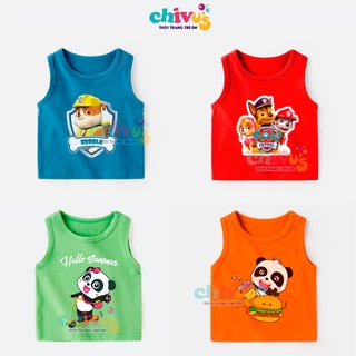 Áo ba lỗ bé trai bé gái chất cotton lạnh đội chó cứu hộ CHIVU's KID quần áo trẻ em 1 2 3 4 5 6 tuổi thoáng mát