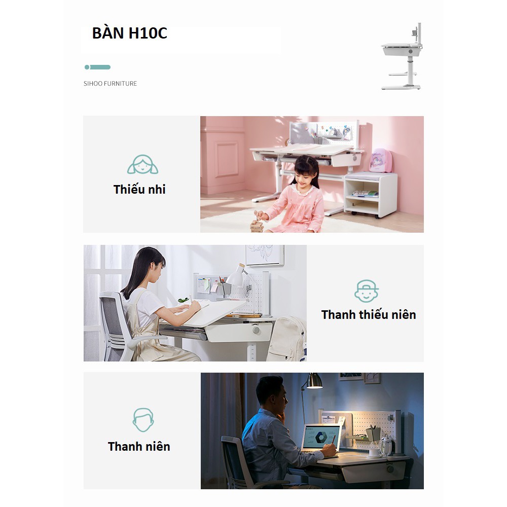 Bàn Chống Gù H10C [Chính hãng SIHOO]_Bàn học chống gù chống cận thông minh | BigBuy360 - bigbuy360.vn