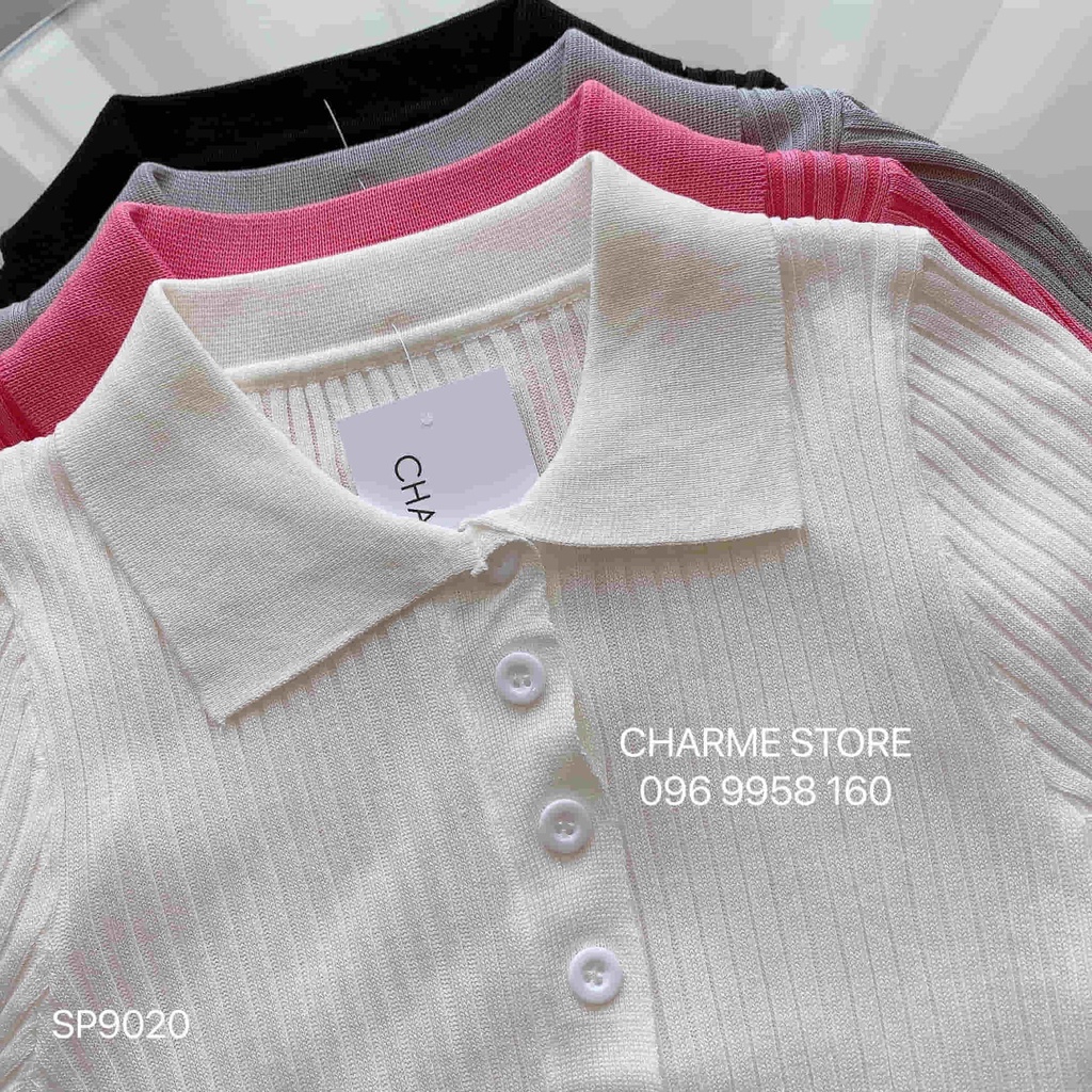 Áo len tăm nữ trơn cộc tay thiết kế Charme 9020 | BigBuy360 - bigbuy360.vn