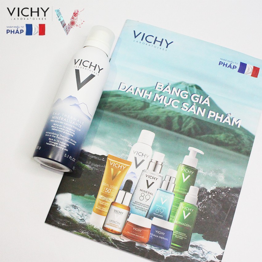 [NHẬP KHẨU-TEM PHỤ] Xịt khoáng dưỡng da Vichy Mineralizing Thermal Water Spa