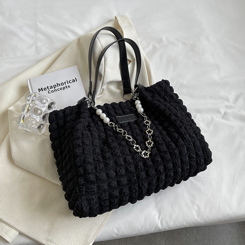 Túi tote đeo vai IELGY xếp ly bong bóng phổ biến tùy chọn màu sắc dành cho nữ