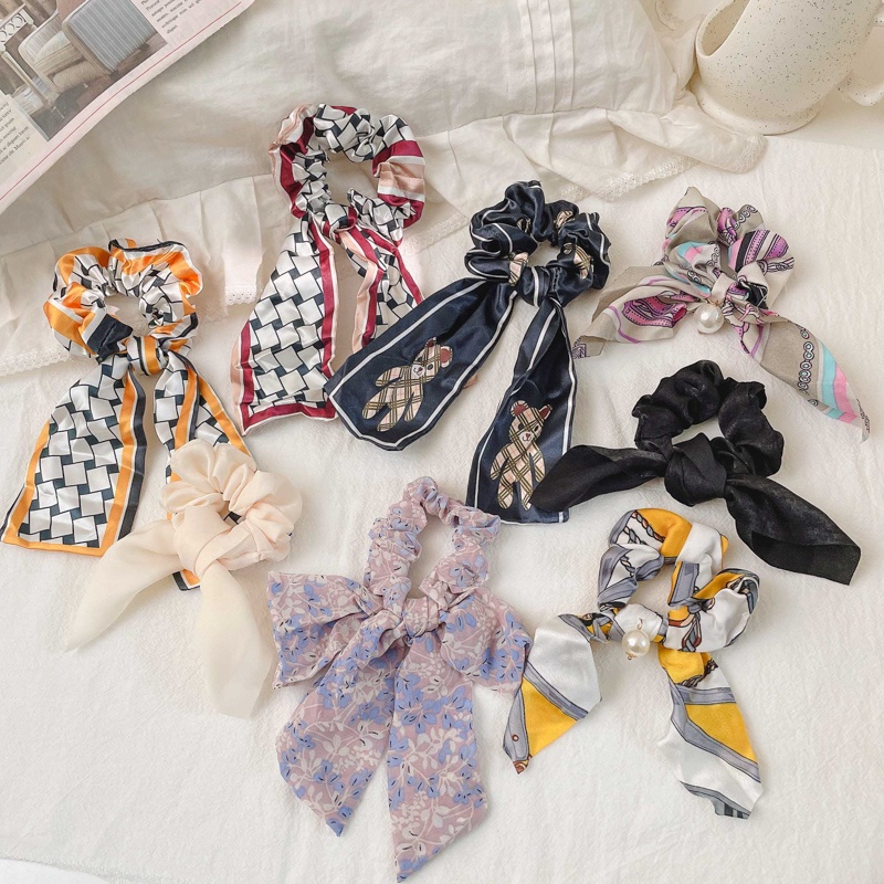 Dây Cột Tóc Cao Su Co Giãn Đính Nơ Phong Cách Hàn Quốc Thời Trang 2022