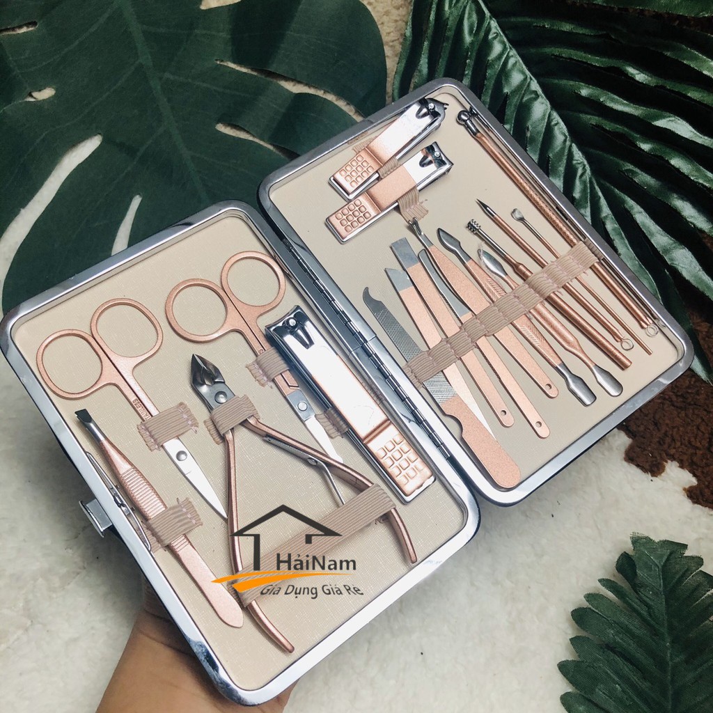 (FREESHIP) BỘ KÌM BẤM MÓNG TAY 18 CHI TIẾT HỒNG SIÊU CUTEE