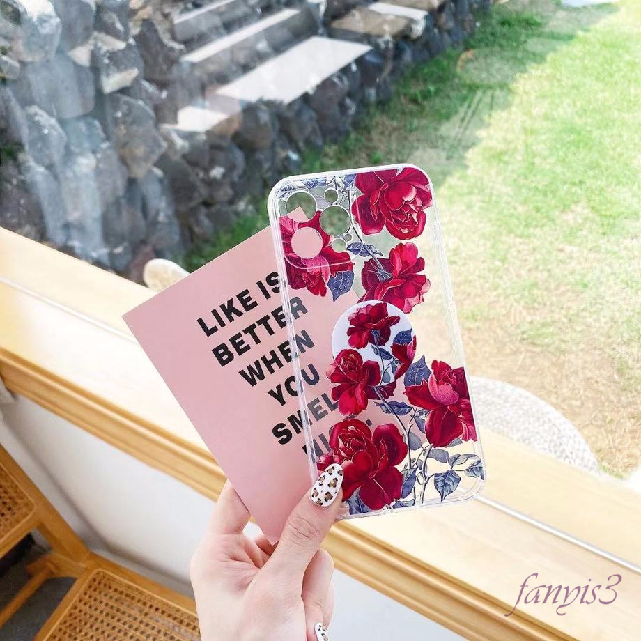 Iphone 12 11 Pro Max 12 Mini Xs Max Xr 7 8 6 6s Plus Ốp Điện Thoại Trong Suốt Chống Rơi In Hình Hoa Hồng Cho | BigBuy360 - bigbuy360.vn