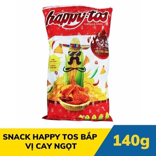 Snack Bắp Ăn Liền Happy Tos Bắp Vị Cay Ngọt Gói 140g - Nhập Khẩu Indonesia