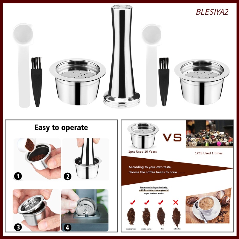 [BLESIYA2]Refillable Coffee Capsules Pod Filter For ALDI / Expressi / K FEE 3Pcs Set