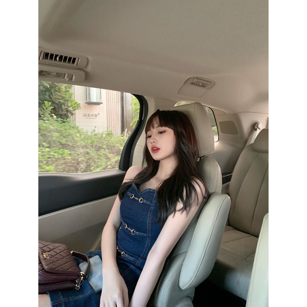 Đầm jeans 2 dây ôm ngắn ulzzang