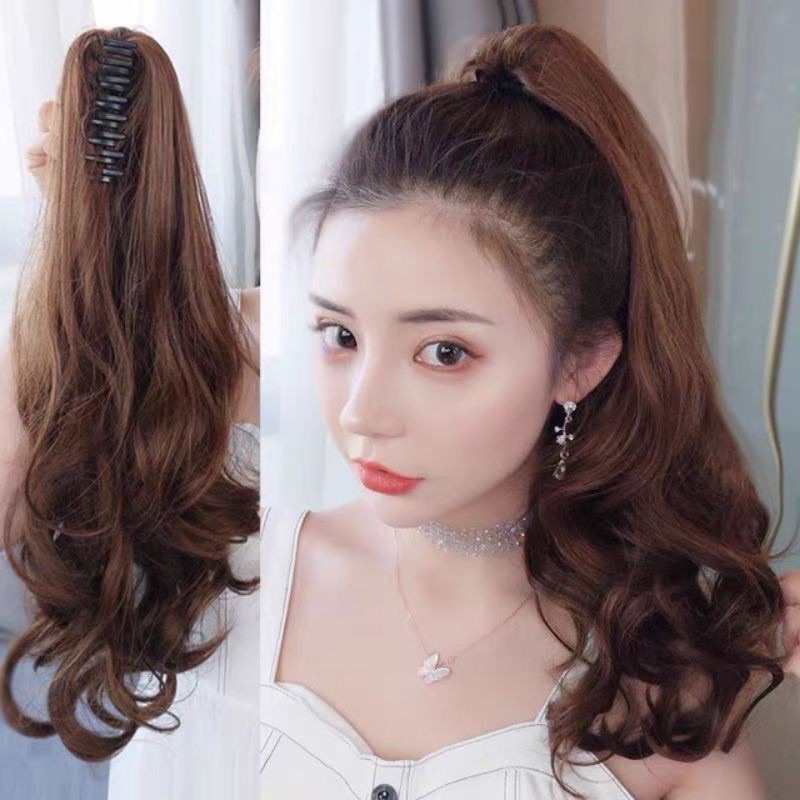Tóc giả ngoặm ❤️FREESHIP❤️ ngoặm xoăn đuôi dài n40
