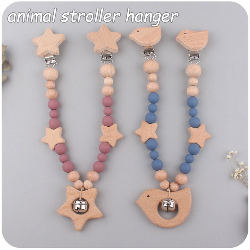 Set 3 Vòng Tay Chuỗi Hạt Silicon Đeo Xe Đẩy Em Bé Mới