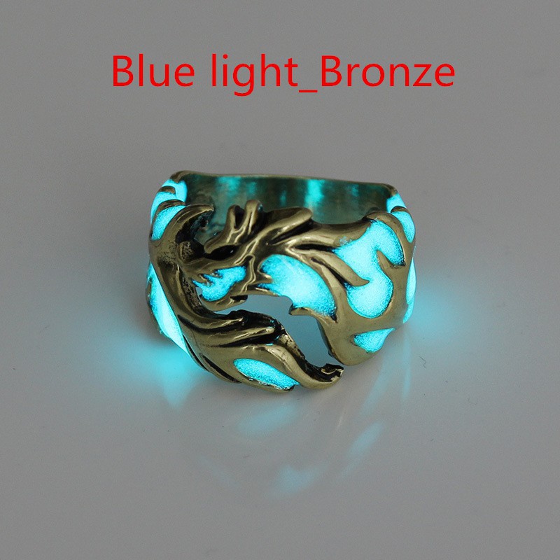 Weiweijewelry/Nhẫn bạc cổ điển nam Nhẫn Rồng dạ quang
