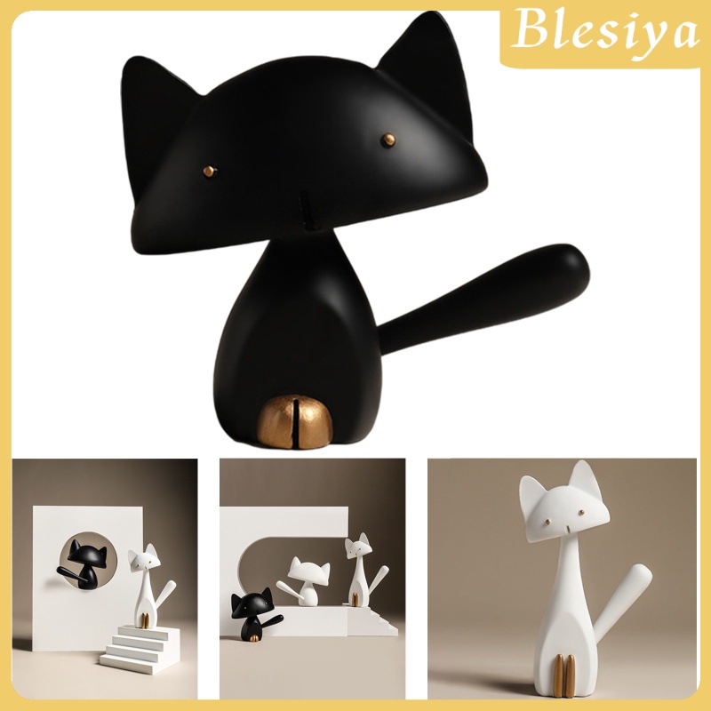 Tượng mèo bằng nhựa resin để bàn đáng yêu dành cho trang trí phòng khách phòng ngủ