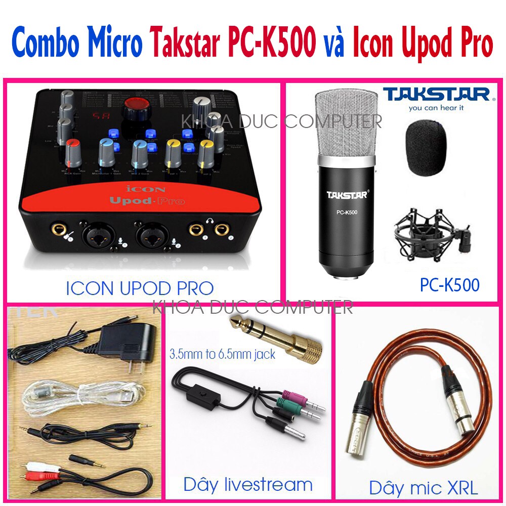 Combo Bộ Thu Âm, Hát Livestream Cao Cấp Takstar PC-K500 Và Icon Upod Pro Chính Hãng ( K500 )