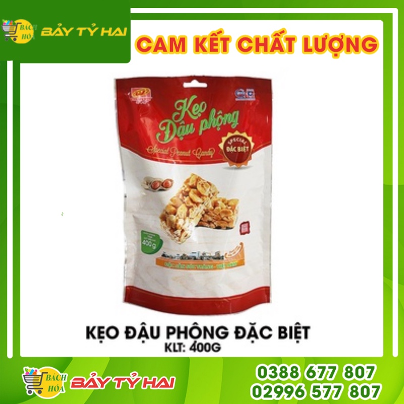 Kẹo đậu phộng đặc biệt Tân Huê Viên gói 400gr, thèo lèo, Đặc Sản Sóc Trăng - Bao bì mới