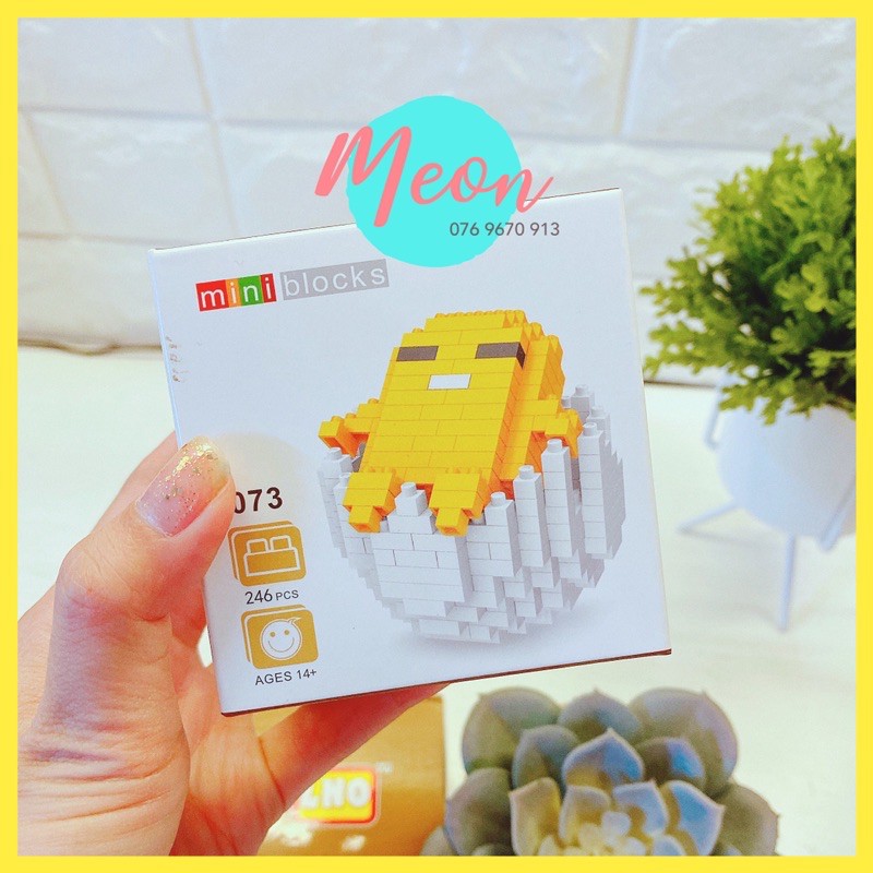 Mini Block | Đồ chơi xếp hình lego | - Trứng lười Gudetama - 160~ 246 pcs - Size S