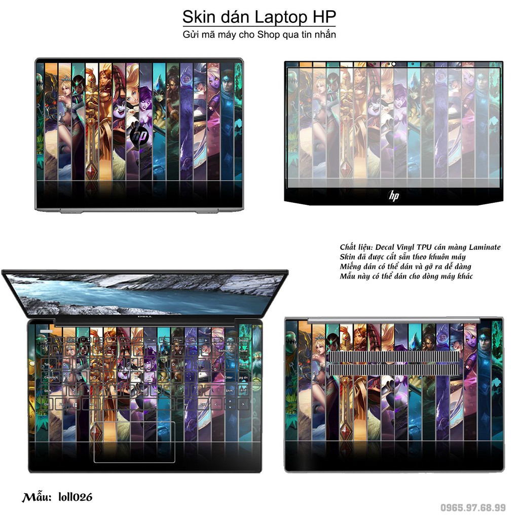 Skin dán Laptop HP in hình Liên Minh Huyền Thoại nhiều mẫu 3 (inbox mã máy cho Shop)