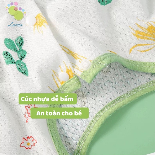 Body Cúc Giữa Dài Tay Hè Thu Mỏng Mát Cho Bé Nằm Điều Hoà 𝟎𝟏𝐁𝐃𝐃