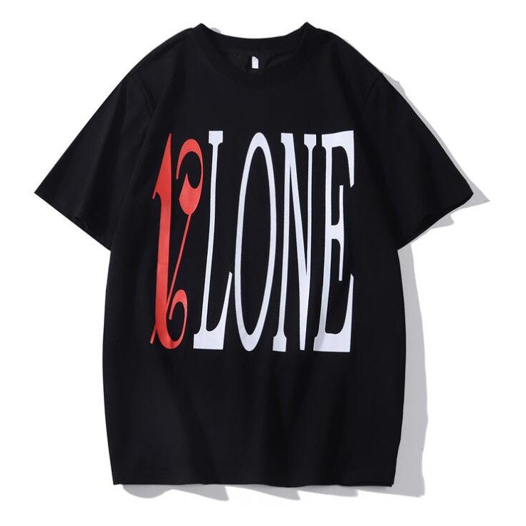 Áo thun cotton ngắn tay in chữ Vlone thời trang cho nam nữ