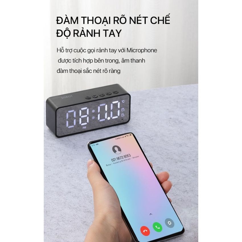 Loa bluetooth mini RB150 thiết kế dạng đồng hồ kết nối iphone, samsung, xiaomi, oppo, loa bluetooth bass mạnh chống nước