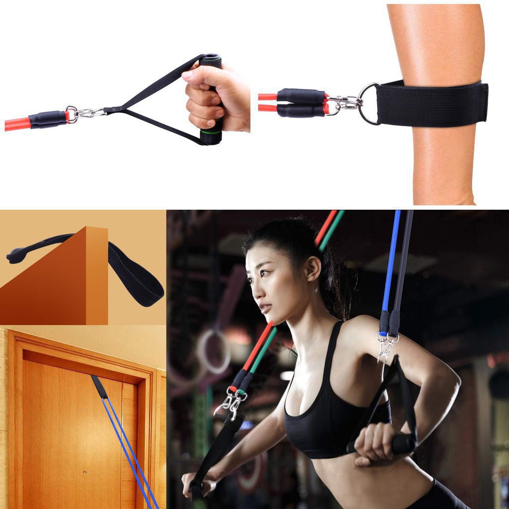 Bộ 5 dây tập GYM thể hình hiện đại đa năng dây ngũ sắc cao cấp