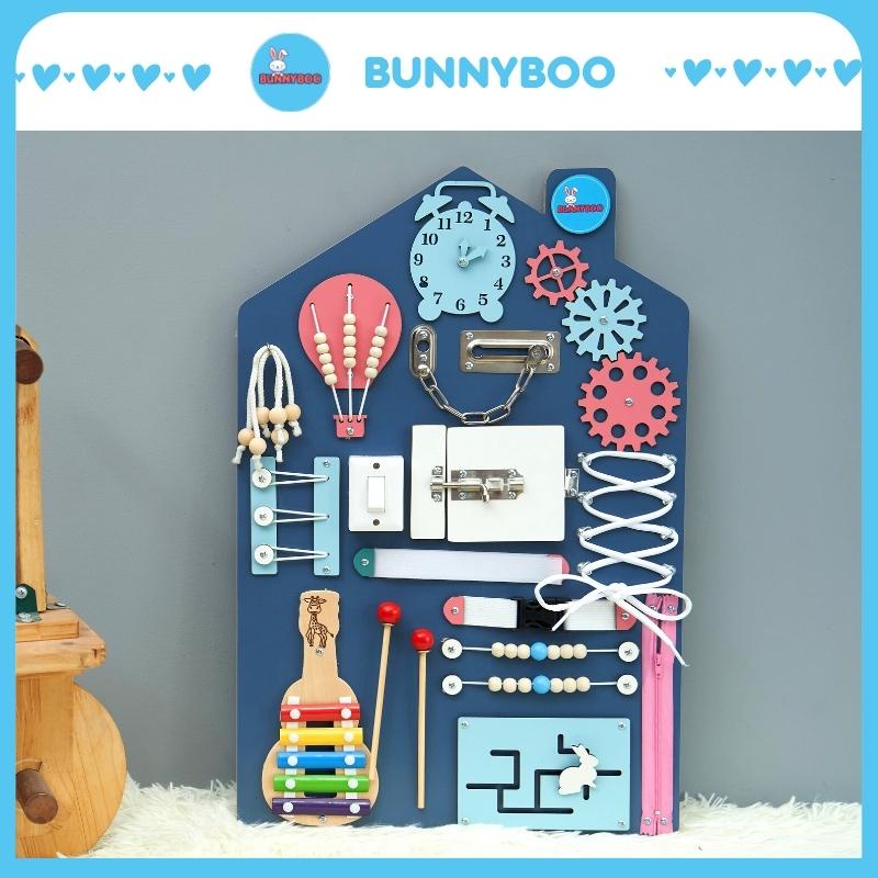 Đồ chơi cho bé BUNNYBOO busy board bảng bận rộn đồ chơi bé trai -  bé gái từ 1 tuổi đồ chơi thông minh free gắn tên