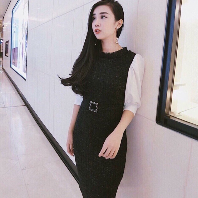 Đầm body bố kèm ảnh thật