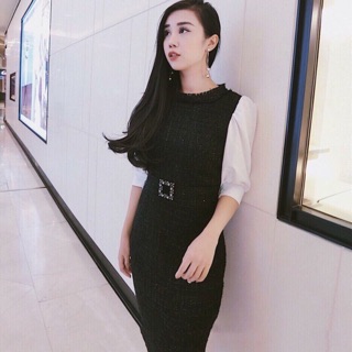 Đầm body bố kèm ảnh thật
