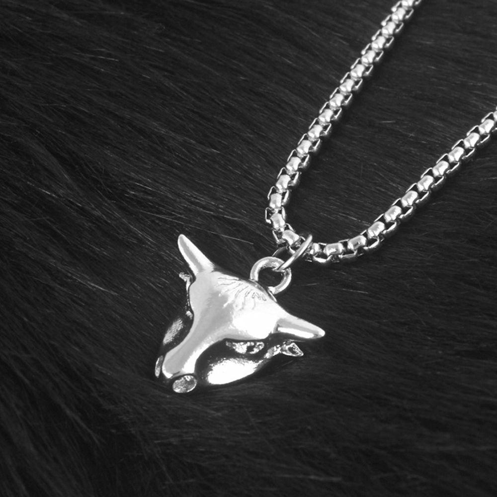 Vòng cổ Thép Titan Mặt Hình Đầu Hươu Sáng Tạo Cho Nam Nữ