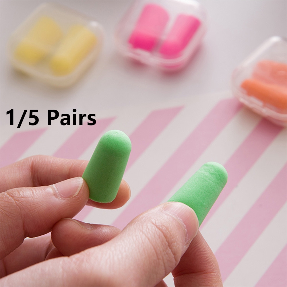 Set 1/5 Cặp Nút Bịt Tai Chống Ồn Khi Ngủ Tiện Dụng