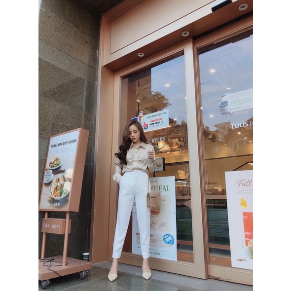 Quần Baggy Tây Bigsize Nút Bọc Bigsize Quỳnh Anh 55kg Đến 100kg (M/L/XL/XXL)